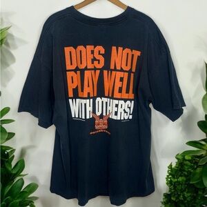 Vintage 1998 Big Johnson Motorcycles T-Shirt XXL Does Not Play Well With Others